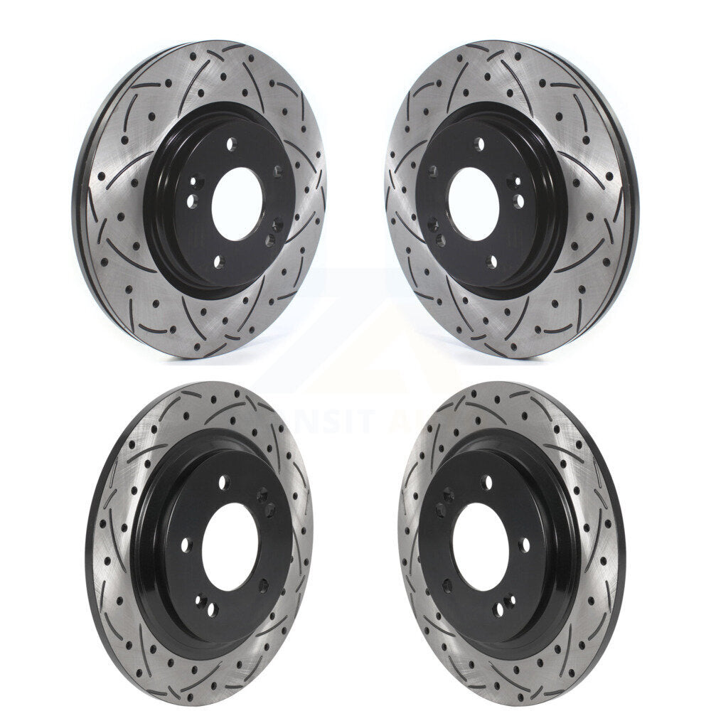 [Avant + Arrière] Kit de disque (percé rainuré revêtu) de frein pour Kia Optima Hyundai Sonata Elantra GT Forte KD-100512