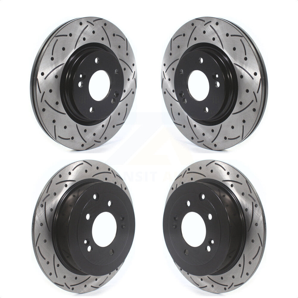 [Avant + Arrière] Kit de disque (percé rainuré revêtu) de frein pour Hyundai Tucson Kia Sportage KD-100513 par DS-One