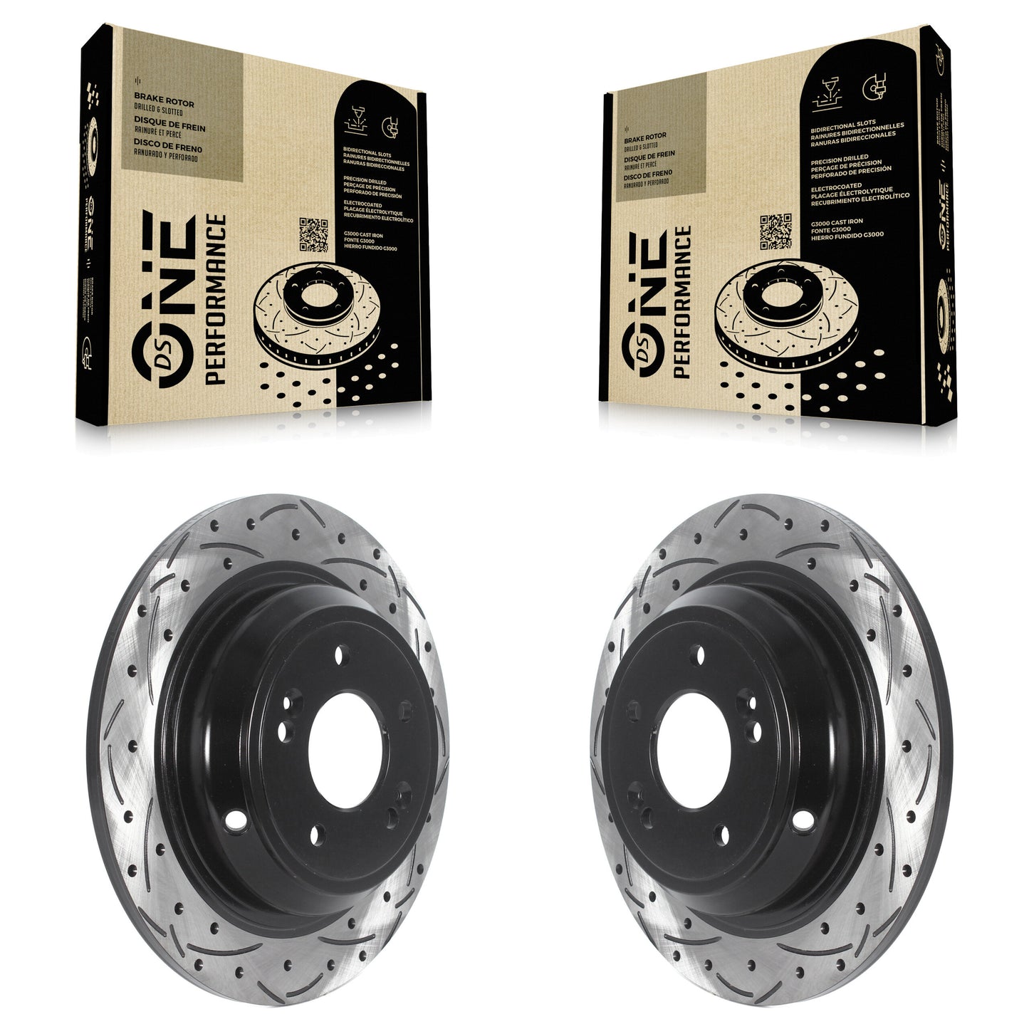 [Arrière] Kit de disque (percé rainuré revêtu) de frein pour Hyundai Genesis G80 Kia K900 KD-100535