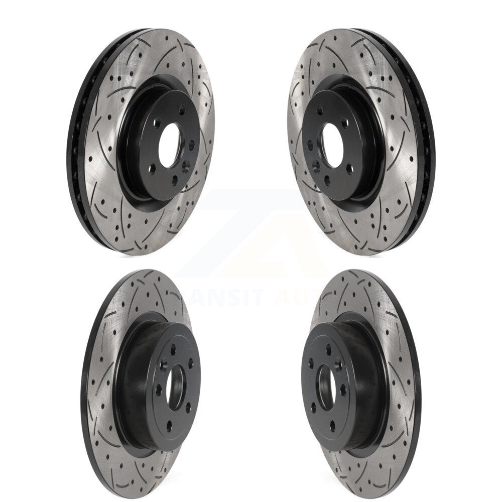 [Avant + Arrière] Kit de disque (percé rainuré revêtu) de frein pour 2016-2019 Land Rover Range Evoque avec 325mm Diameter Rotor KD-100557
