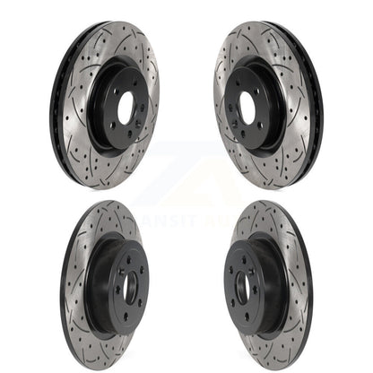[Avant + Arrière] Kit de disque (percé rainuré revêtu) de frein pour 2016-2019 Land Rover Range Evoque avec 325mm Diameter Rotor KD-100557