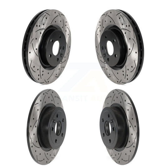 [Avant + Arrière] Kit de disque (percé rainuré revêtu) de frein pour 2016-2019 Land Rover Range Evoque avec 325mm Diameter Rotor KD-100557