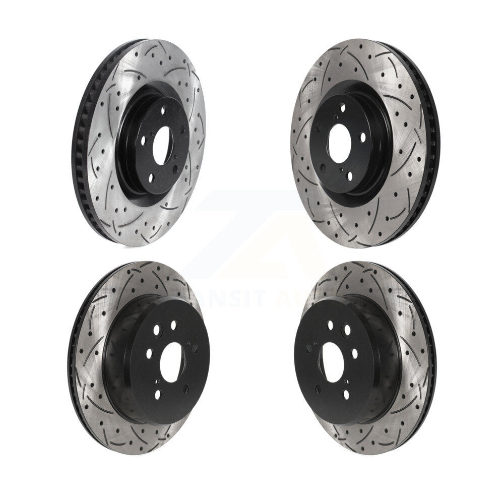 [Avant + Arrière] Kit de disque (percé rainuré revêtu) de frein pour Lexus GS350 IS300 IS200t IS350 RC350 RC300 RC200t GS300 GS200t GS450h KD-100568