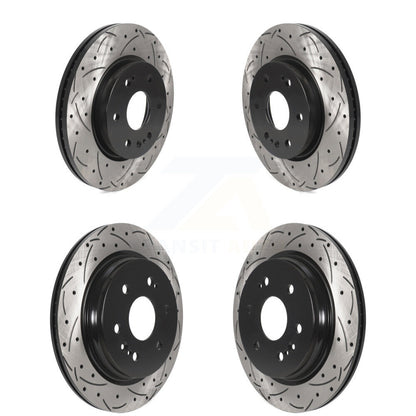 [Avant + Arrière] Kit de disque (percé rainuré revêtu) de frein pour Chevrolet Silverado 1500 GMC Sierra Cadillac Tahoe Yukon Suburban Escalade XL ESV LTD Limited KD-100595