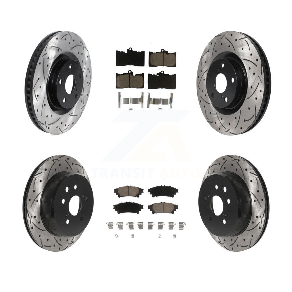 [Avant + Arrière] Kit de Disque et plaquette (céramique) de frein pour Lexus GS350 IS300 IS350 RC350 IS200t RC300 RC200t GS300 GS200t GS450h KDC-100001