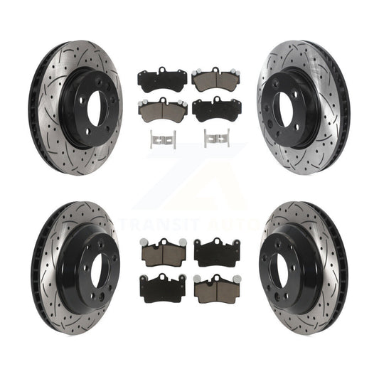 [Avant + Arrière] Kit de Disque et plaquette (céramique) de frein pour 2004-2005 Volkswagen Touareg avec 330mm Diameter Rotor KDC-100002