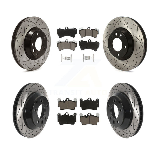 [Avant + Arrière] Kit de Disque et plaquette (céramique) de frein pour Audi Q7 Volkswagen Touareg KDC-100004