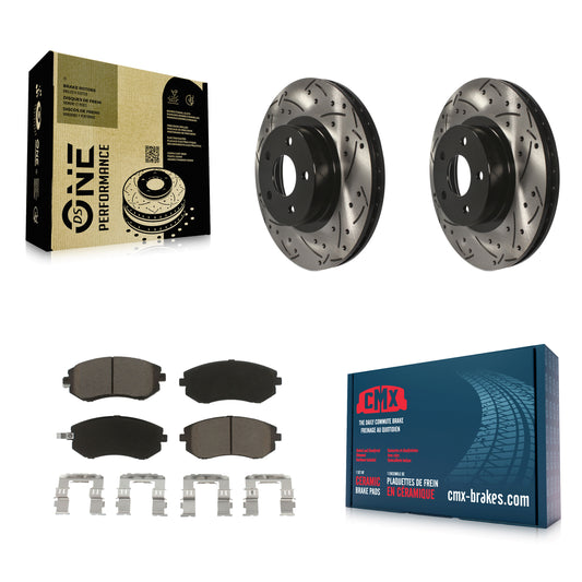 [Avant] Kit de disque (percé rainuré revêtu) et plaquette (céramique) de frein pour Subaru Impreza Legacy Saab 9-2X KDC-100009