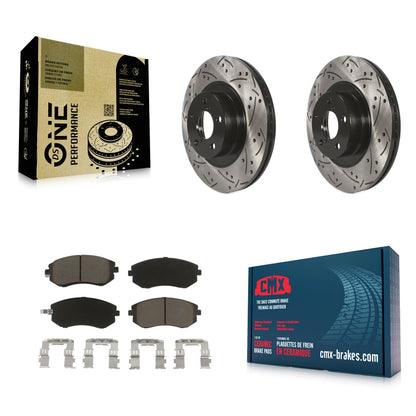 [Avant] Kit de disque (percé rainuré revêtu) et plaquette (céramique) de frein pour Subaru Outback Forester Legacy Impreza Baja Saab 9-2X KDC-100010