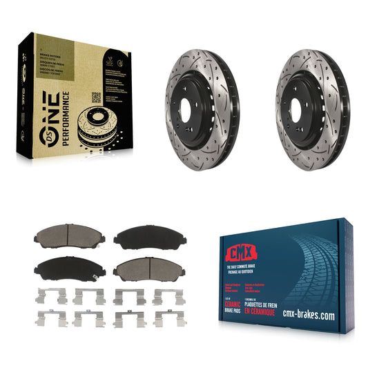 [Avant] Kit de disque (percé rainuré revêtu) et plaquette (céramique) de frein pour 2014-2016 Acura MDX KDC-100014
