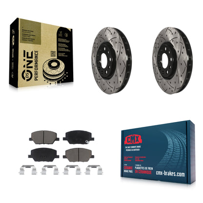 [Avant] Kit de disque (percé rainuré revêtu) et plaquette (céramique) de frein pour Jeep Renegade Compass Fiat 500X KDC-100021