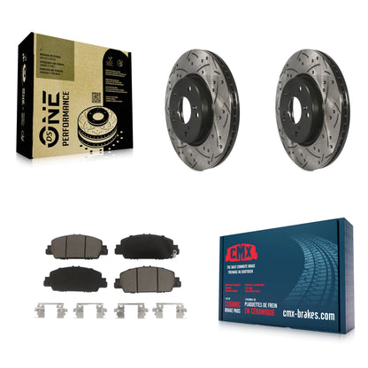 [Avant] Kit de disque (percé rainuré revêtu) et plaquette (céramique) de frein pour Honda Accord HR-V KDC-100030