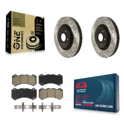 [Avant] Kit de disque (percé rainuré revêtu) et plaquette (céramique) de frein pour Jeep Grand Cherokee Dodge Durango KDC-100034