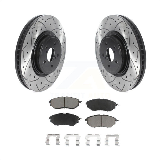 [Avant] Kit de disque (percé rainuré revêtu) et plaquette (céramique) de frein pour Subaru Forester Outback Legacy KDC-100035 par Transit Auto