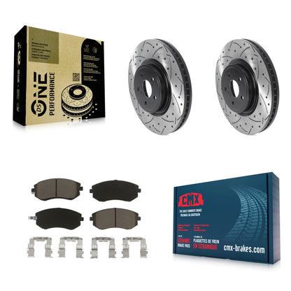[Avant] Kit de disque (percé rainuré revêtu) et plaquette (céramique) de frein pour Subaru Legacy KDC-100036