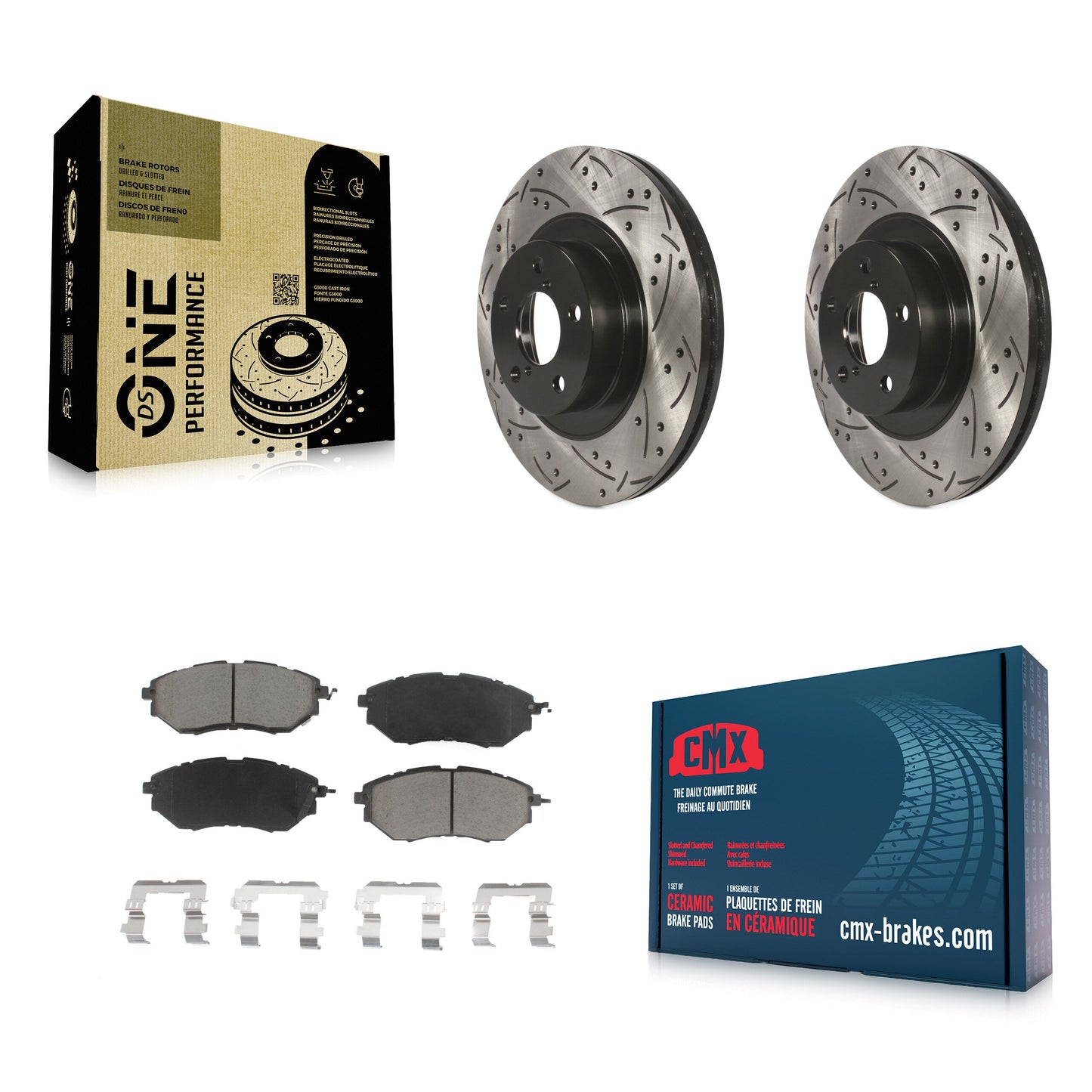 [Avant] Kit de disque (percé rainuré revêtu) et plaquette (céramique) de frein pour 2009 Subaru Legacy 3.0 R avec 3.0L avec 292mm Diameter Rotor KDC-100037