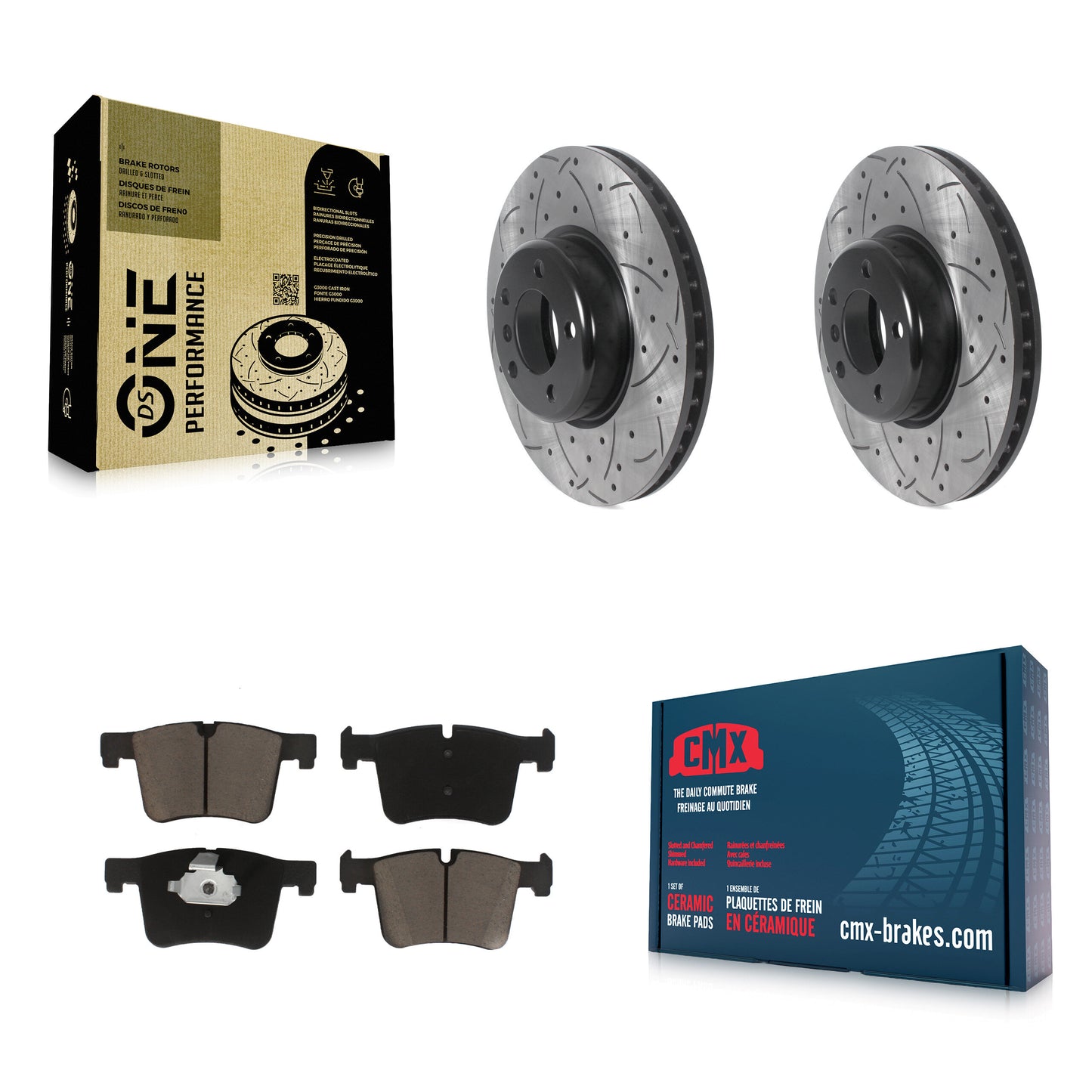 [Avant] Kit de disque (percé rainuré revêtu) et plaquette (céramique) de frein pour BMW 335i xDrive 435i 328i GT 328d 330i Gran Coupe KDC-100039