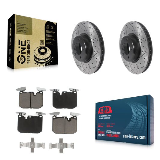 [Avant] Kit de disque (percé rainuré revêtu) et plaquette (céramique) de frein pour BMW 328i 428i 330i xDrive 335i Gran Coupe 228i 440i 340i M240i 435i 230i ActiveHybrid 3 GT KDC-100040