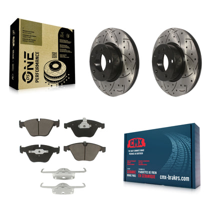 [Avant] Kit de disque (percé rainuré revêtu) et plaquette (céramique) de frein pour BMW 328i xDrive X1 328xi 323i KDC-100041