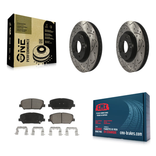 [Avant] Kit de disque (percé rainuré revêtu) et plaquette (céramique) de frein pour Kia Forte Forte5 Koup KDC-100046