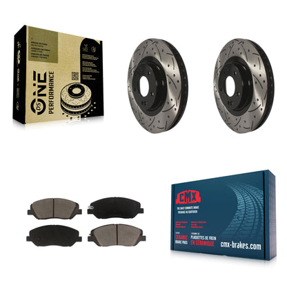 [Avant] Kit de disque (percé rainuré revêtu) et plaquette (céramique) de frein pour Hyundai Santa Fe XL KDC-100062