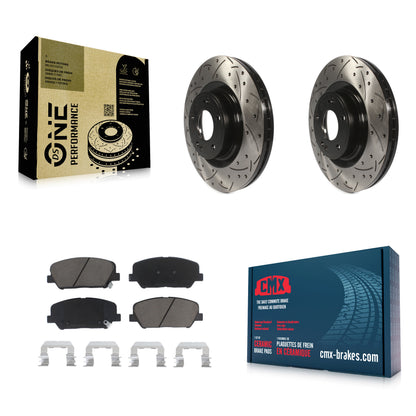 [Avant] Kit de disque (percé rainuré revêtu) et plaquette (céramique) de frein pour Hyundai Genesis Coupe KDC-100074
