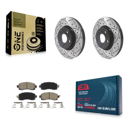 [Avant] Kit de disque (percé rainuré revêtu) et plaquette (céramique) de frein pour 2017-2021 Subaru Impreza avec 276mm Diameter Rotor KDC-100081