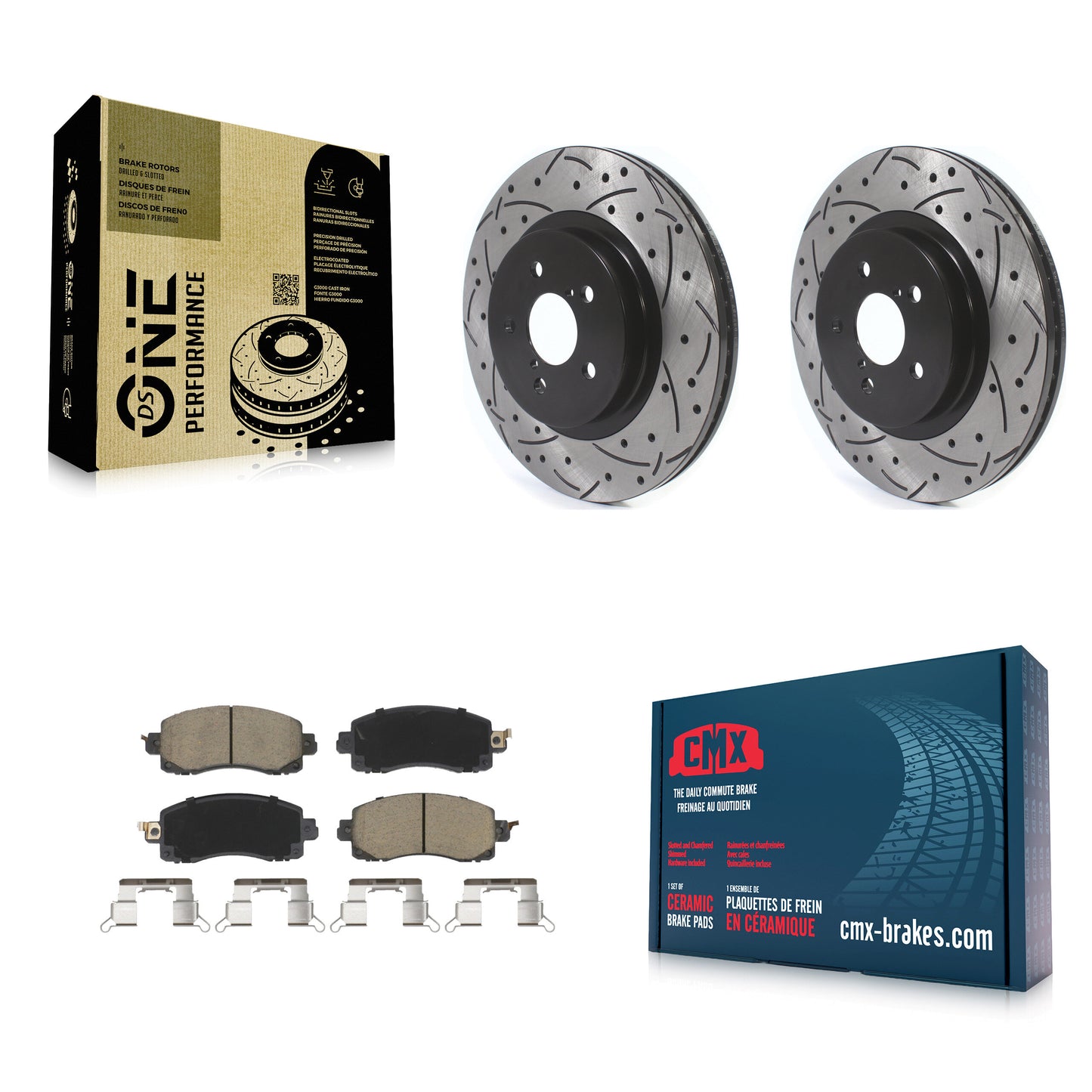 [Avant] Kit de disque (percé rainuré revêtu) et plaquette (céramique) de frein pour Subaru Crosstrek Impreza KDC-100082