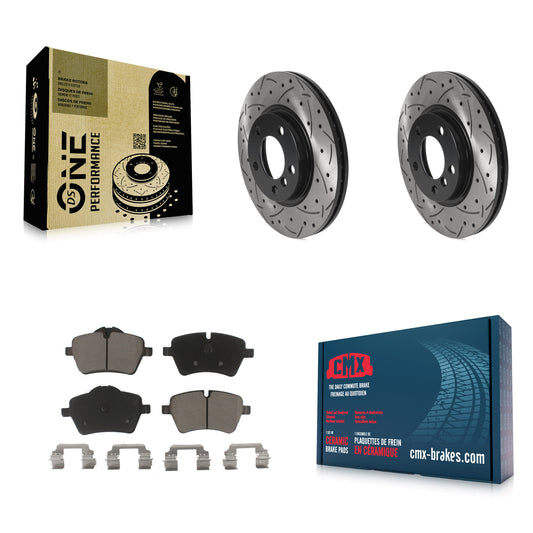 [Avant] Kit de disque (percé rainuré revêtu) et plaquette (céramique) de frein pour Mini Cooper Countryman Paceman KDC-100083