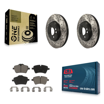 [Avant] Kit de disque (percé rainuré revêtu) et plaquette (céramique) de frein pour Mini Cooper Countryman avec 294mm Diameter Rotor KDC-100084