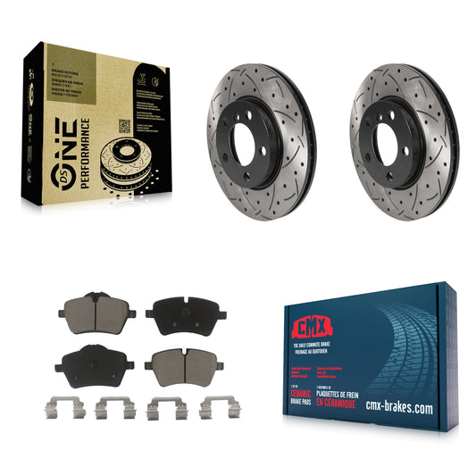 [Avant] Kit de disque (percé rainuré revêtu) et plaquette (céramique) de frein pour Mini Cooper Countryman Paceman KDC-100085