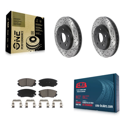 [Avant] Kit de disque (percé rainuré revêtu) et plaquette (céramique) de frein pour Chevrolet Malibu Buick LaCrosse Regal Limited KDC-100089