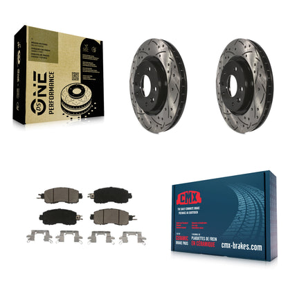 [Avant] Kit de disque (percé rainuré revêtu) et plaquette (céramique) de frein pour Nissan LEAF KDC-100095