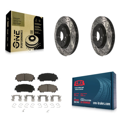 [Avant] Kit de disque (percé rainuré revêtu) et plaquette (céramique) de frein pour Nissan Rogue Sport Qashqai KDC-100096