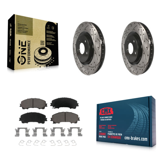 [Avant] Kit de disque (percé rainuré revêtu) et plaquette (céramique) de frein pour Nissan Rogue KDC-100097