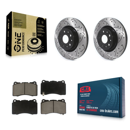 [Avant] Kit de disque (percé rainuré revêtu) et plaquette (céramique) de frein pour Cadillac CTS CT6 Chevrolet Camaro KDC-100102