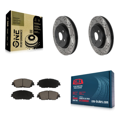 [Avant] Kit de disque (percé rainuré revêtu) et plaquette (céramique) de frein pour Toyota Camry RAV4 Lexus ES350 Avalon ES300h UX250h UX200 C-HR Venza ES250 Corolla Cross KDC-100112