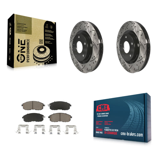 [Avant] Kit de disque (percé rainuré revêtu) et plaquette (céramique) de frein pour Nissan Sentra Juke KDC-100115