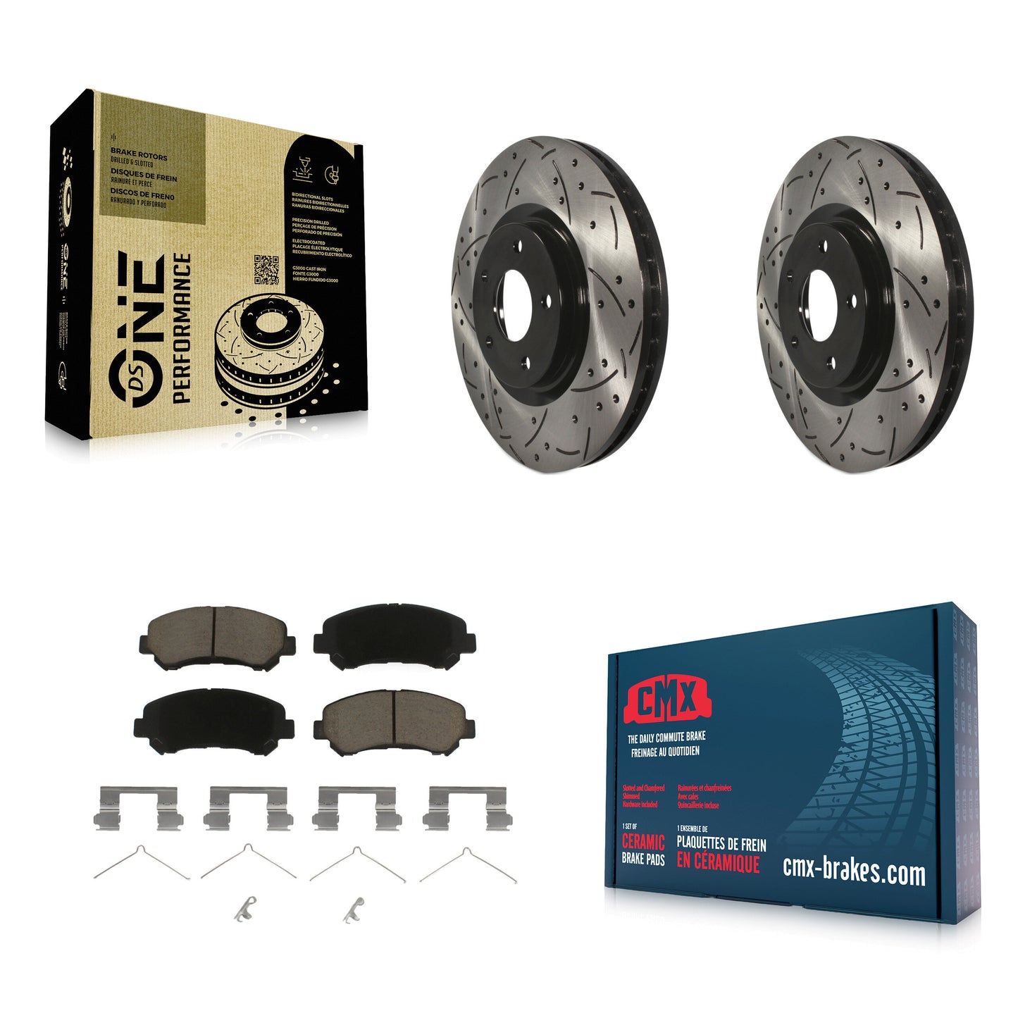 [Avant] Kit de disque (percé rainuré revêtu) et plaquette (céramique) de frein pour Nissan Sentra Juke KDC-100116