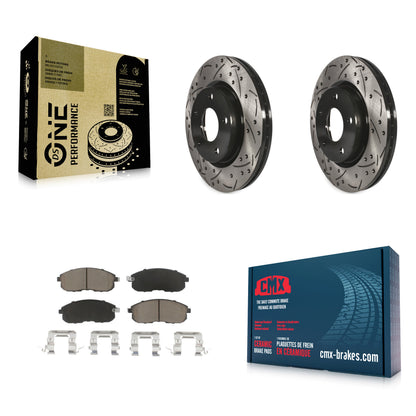 [Avant] Kit de disque (percé rainuré revêtu) et plaquette (céramique) de frein pour Nissan Sentra KDC-100117