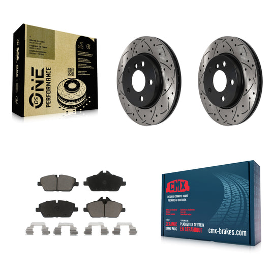 [Avant] Kit de disque (percé rainuré revêtu) et plaquette (céramique) de frein pour Mini Cooper KDC-100118
