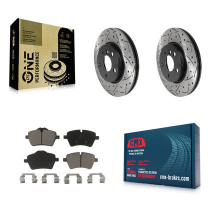 [Avant] Kit de disque (percé rainuré revêtu) et plaquette (céramique) de frein pour Mini Cooper KDC-100120