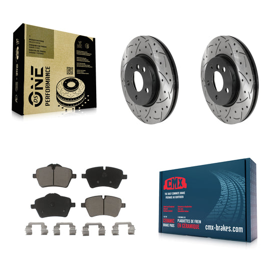 [Avant] Kit de disque (percé rainuré revêtu) et plaquette (céramique) de frein pour Mini Cooper KDC-100120