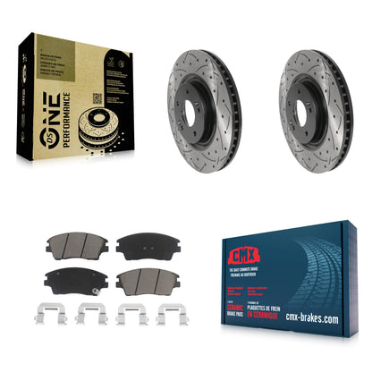 [Avant] Kit de disque (percé rainuré revêtu) et plaquette (céramique) de frein pour 2017-2021 Kia Sportage Turbocharged KDC-100132