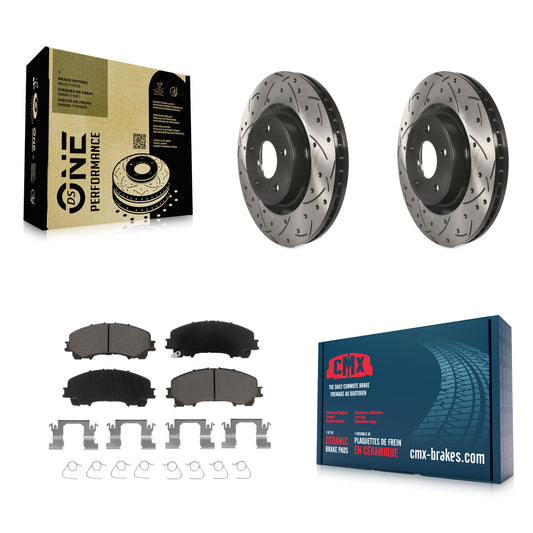 [Avant] Kit de disque (percé rainuré revêtu) et plaquette (céramique) de frein pour INFINITI Q50 QX50 Q60 KDC-100138