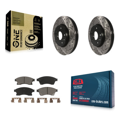 [Avant] Kit de disque (percé rainuré revêtu) et plaquette (céramique) de frein pour Chevrolet Cruze Sonic Limited KDC-100144