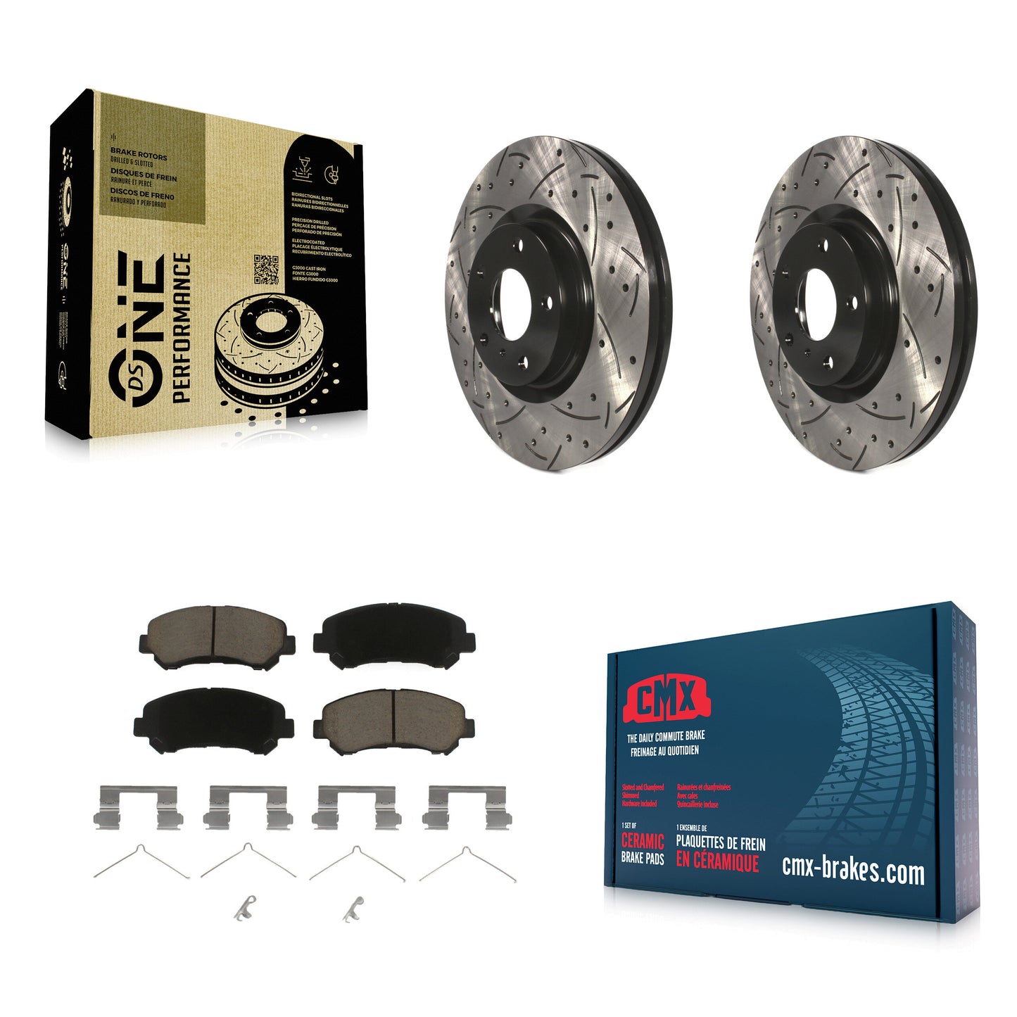 [Avant] Kit de disque (percé rainuré revêtu) et plaquette (céramique) de frein pour Nissan Maxima KDC-100171