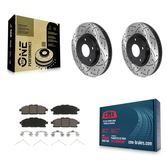 [Avant] Kit de disque (percé rainuré revêtu) et plaquette (céramique) de frein pour 2011-2017 Nissan Quest KDC-100173