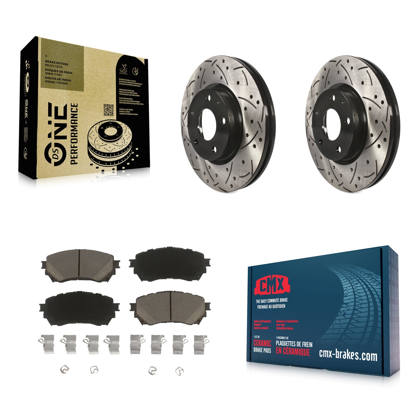 [Avant] Kit de disque (percé rainuré revêtu) et plaquette (céramique) de frein pour Mazda 6 KDC-100177