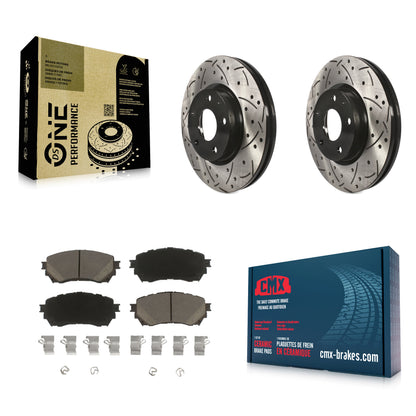 [Avant] Kit de disque (percé rainuré revêtu) et plaquette (céramique) de frein pour Mazda 6 KDC-100177